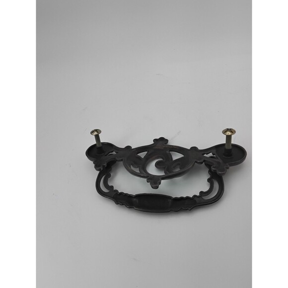 Vintage Ornate Antique Brass  Drop Bail Furniture Cabinet Drawer Pulls Victorian - Picture 4 of 8